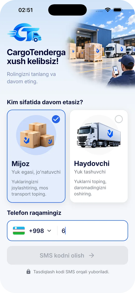 Rol tanlash ekrani